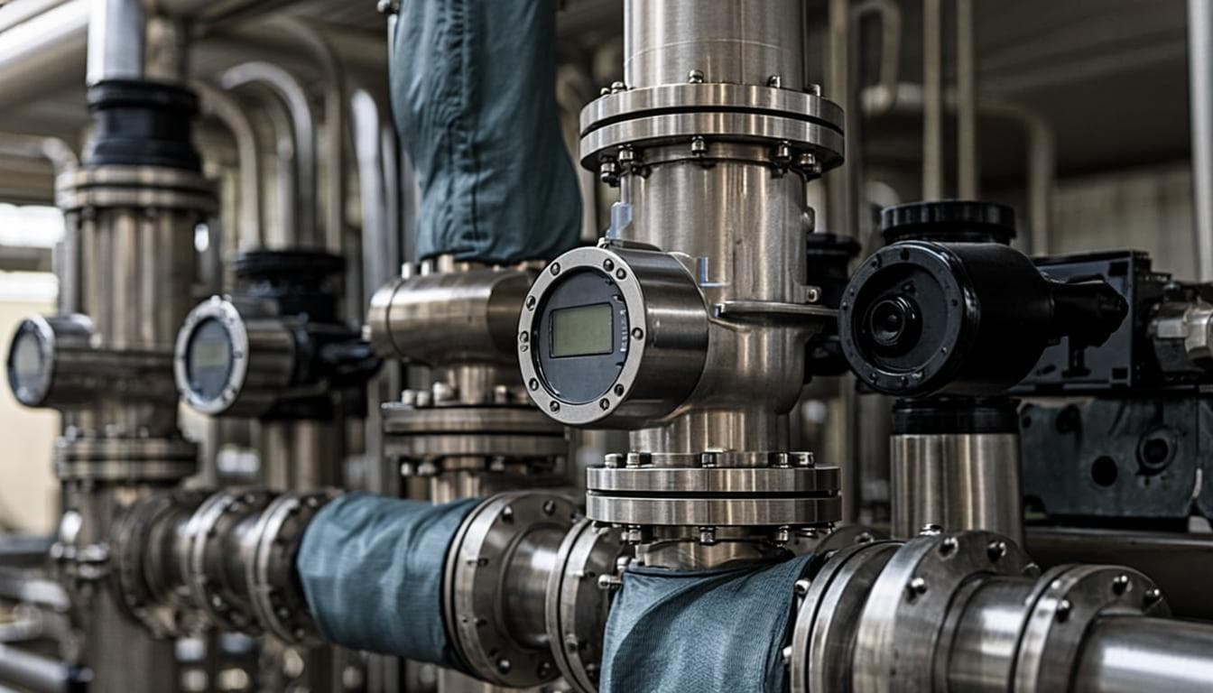 Stainless steel process piping and instrumentation in a gas cleaning train